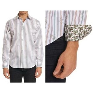 NWT Robert Graham Trinidad Monkey See Classic Fit Dress Shirt Size XL